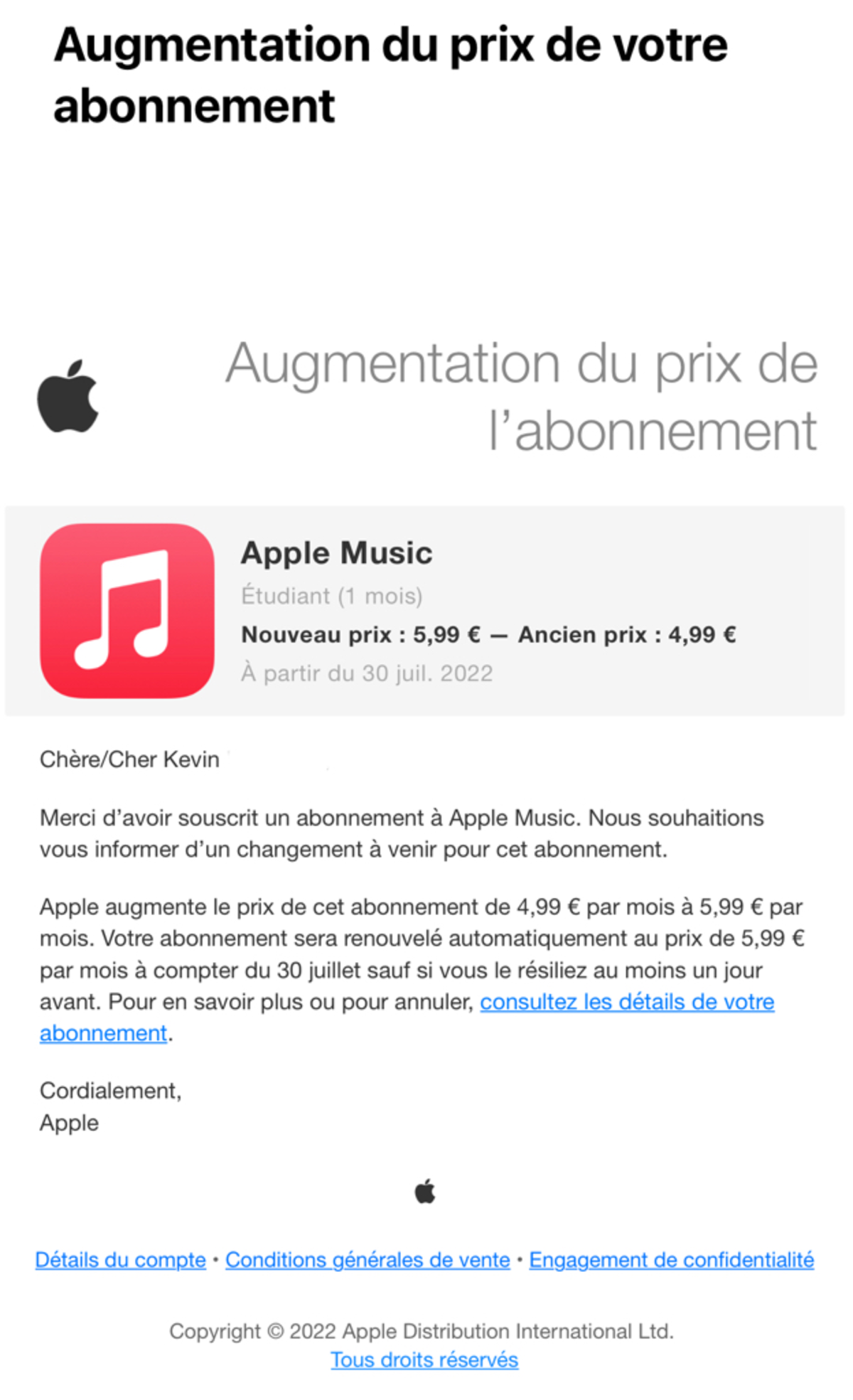 Abonnement étudiant Apple Music